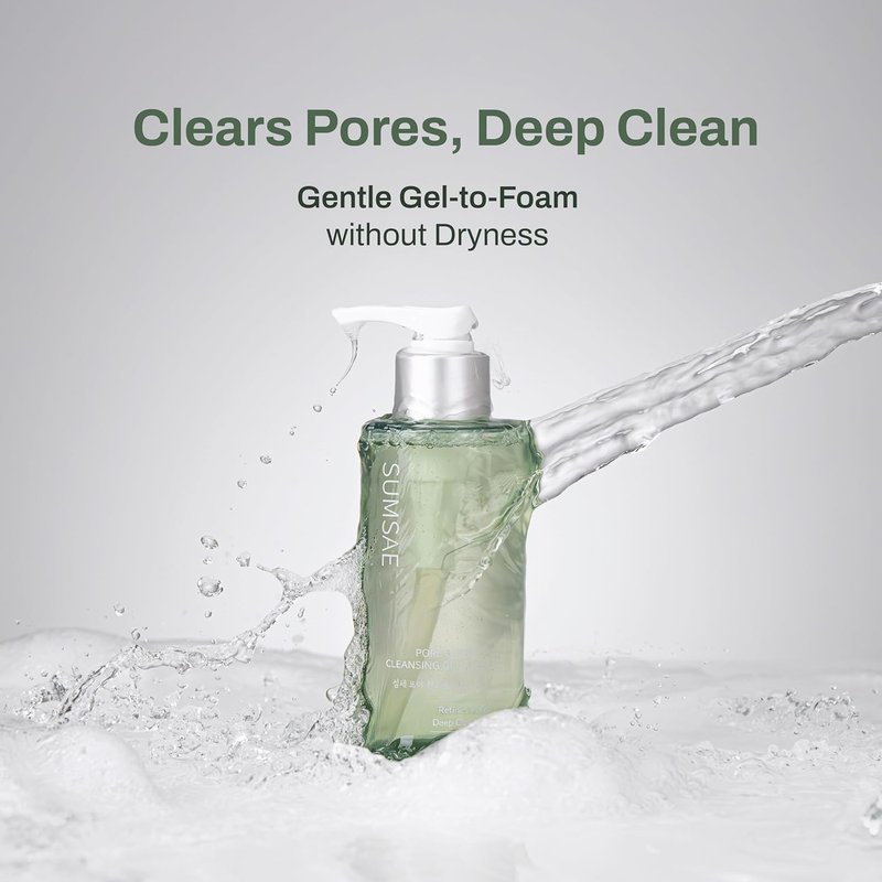 Pore Control Gel to Foam Cleanser - Deep Pore Cleansing Face Wash with Green Tea & Niacinamide | 155ml/5.24 fl oz