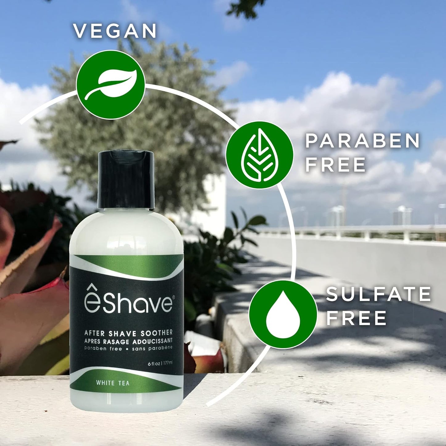 eShave Luxury After Shave Balm for Men - Soothing After Shave Lotion with Calming White Tea | 6 oz All-Natural Vegan Formula