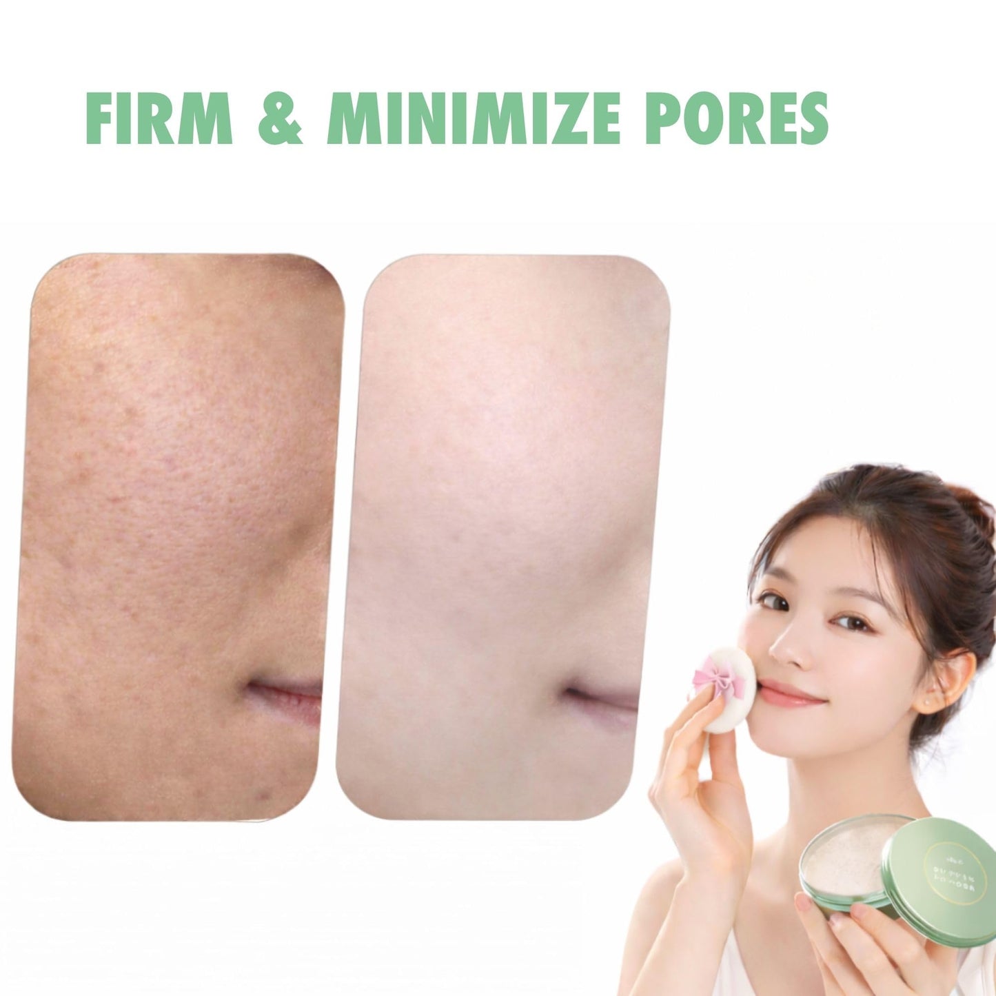 Club Suppin Matte Setting Clear Powder Foundation + Overnight Skincare with Shea Butter, Amino Acids & Aloe Extract, 2EA