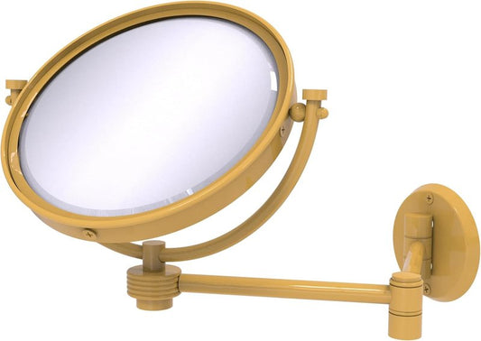 Wall Mounted Extending Make-Up Mirror - 3X Magnification, Spanish Gold Finish | 8 Inch Size
