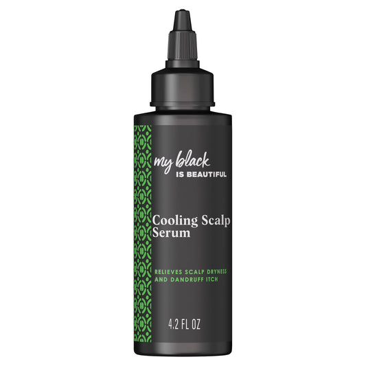 MY BLACK IS BEAUTIFUL Cooling Scalp Serum, Dandruff Treatment, For Coily Hair and Protective Styles, Dry and Itchy Scalp Treatment With Pyrithione Zinc, With Cooling Mint, Sulfate Free, 4.2 fl oz