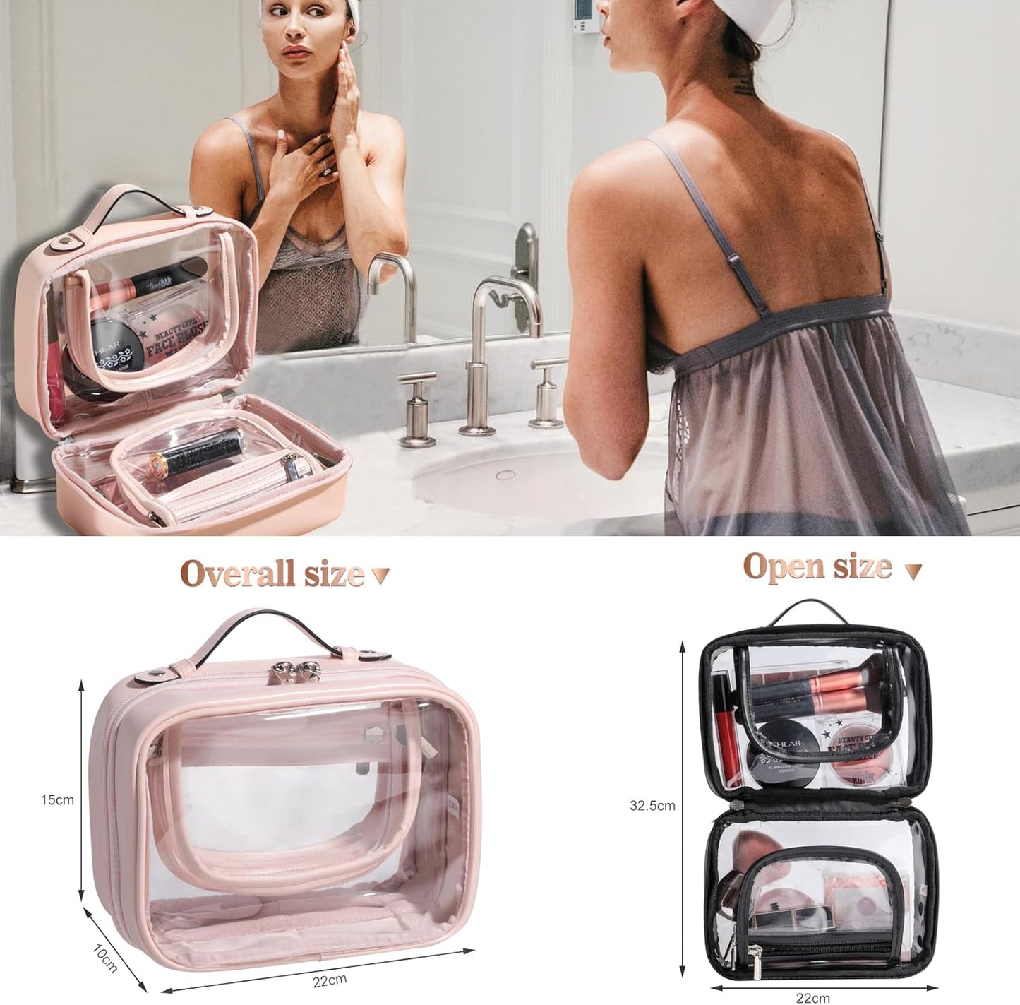 Premium Travel Toiletry Bag - Large Capacity, Multiple Compartments | Durable Black Design for Daily & Travel Use