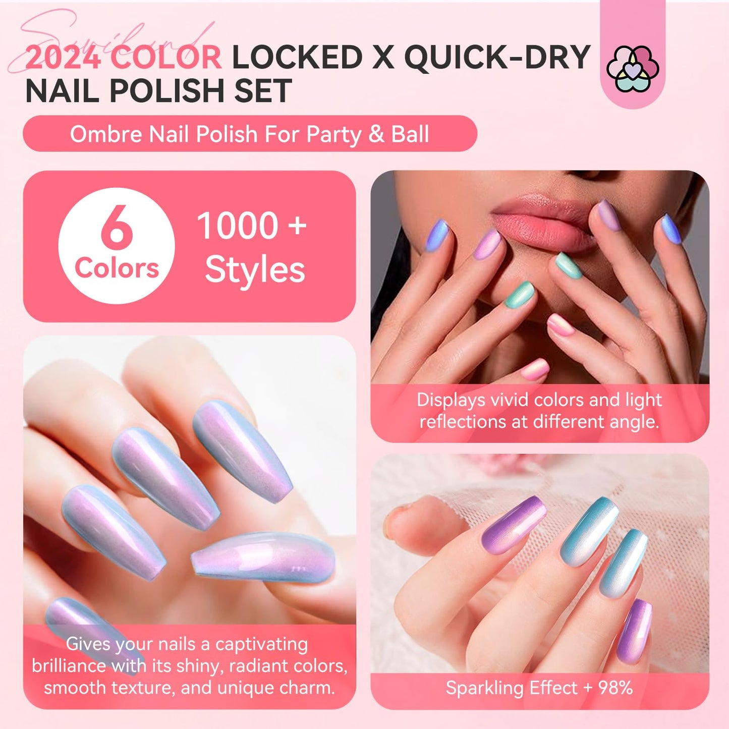 SAVILAND Fingernail Polish Set Quick Dry: 18 Color Pearl Nail Polish Set and Metallic Regular Nail Polish Kit with Base-Top Polish for Toe Nail DIY Home