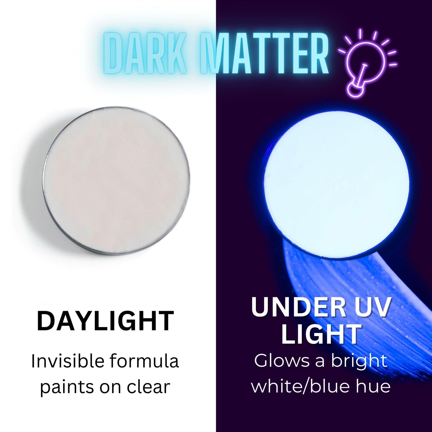 Mehron Paradise FX UV Neon Glow – Dark Matter – Neon Clear/Blue UV 0.25 oz | Pro Water-Activated Shimmer Paint for Raves, Costumes, SFX, Halloween, Stage, Screen, Theater & Cosplay