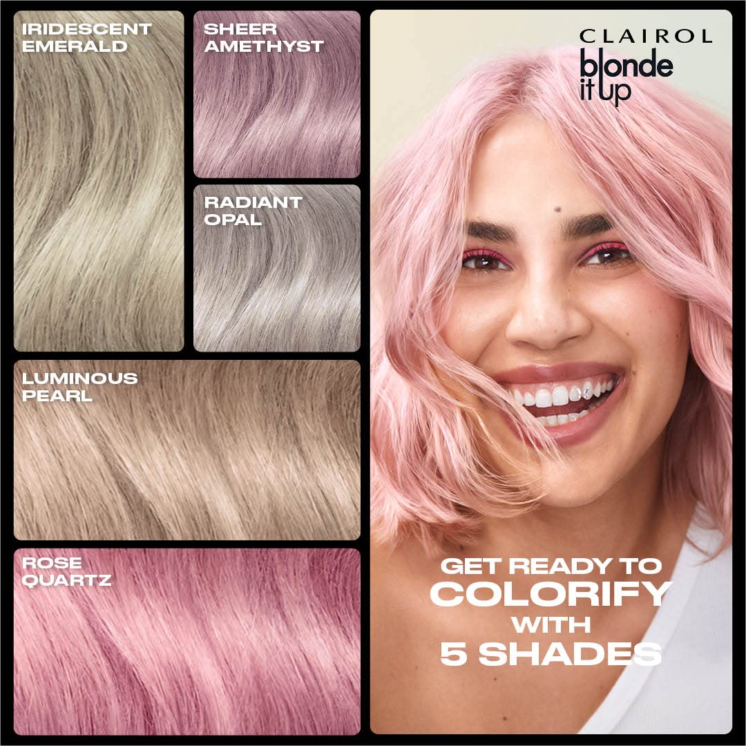 Blonde It Up Crystal Glow Toners Demi-Permanent Hair Dye, Pearlescent Hair Color with Crystal Finish Treatment