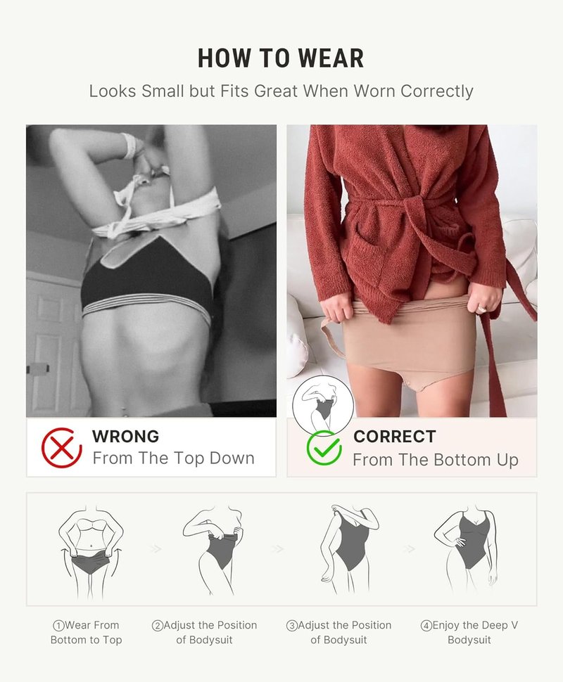 Shapewear Bodysuit for Women - Tummy Control Seamless Body Shaper | Waist Snatching Design