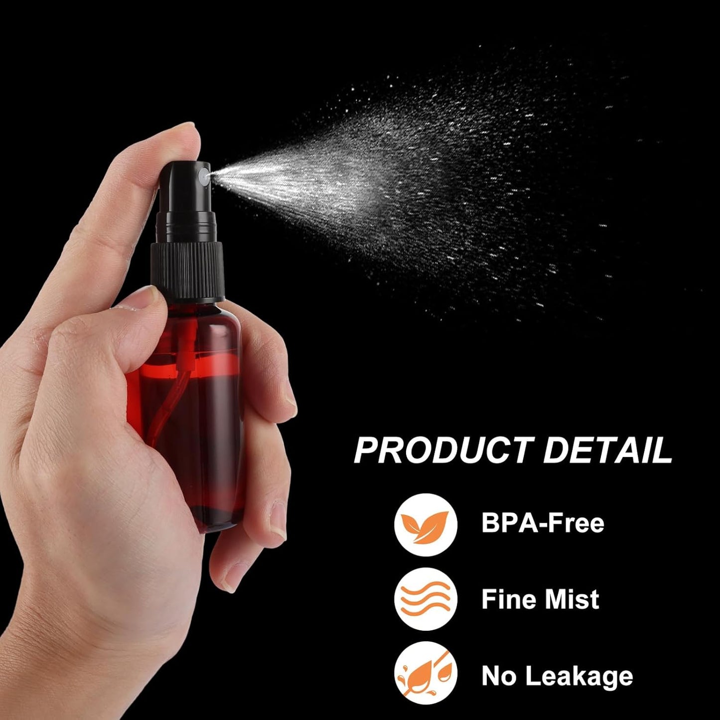 Amber Spray Bottles - 60 Pcs 1 oz Refillable Mini Spray Bottles | Anti-UV Fine Mist for Essential Oils