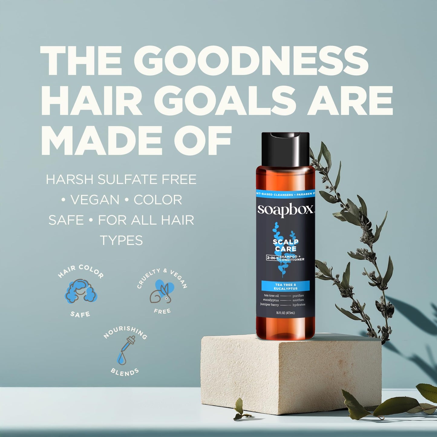 Soapbox Men's 2-in-1 Shampoo and Conditioner Variety Pack, 1 Scalp Care & 1 Thick & Full - Clean Ingredients Free of Harsh Chemicals, Sulfates, Parabens & Silicones - 2 Pack