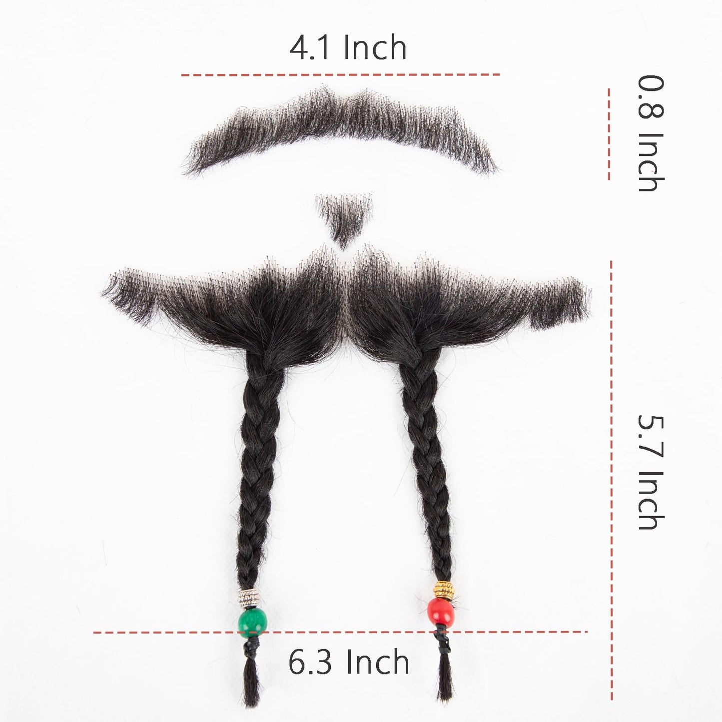 XRDDFL Human Hair Fake Beard for Men Fake Face Beard and Mustache Realistic Goatee Beard False Facial Hair Natural Brown Full Hand-Tied Lace Beards for Halloween Cosplay Costume Party