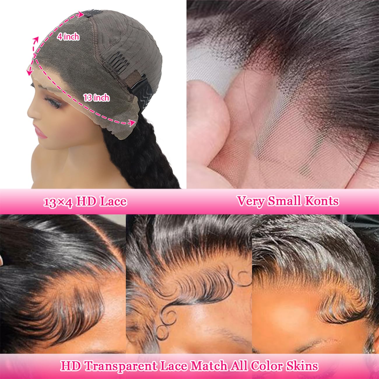 Bworto Pixie Cut Short Bob Frontal Wigs Human Hair Pre Plucked Deep Wave 13x4 Hd Lace Front Curly Wigs for Black Wome Natural Black Wig 6 Inch