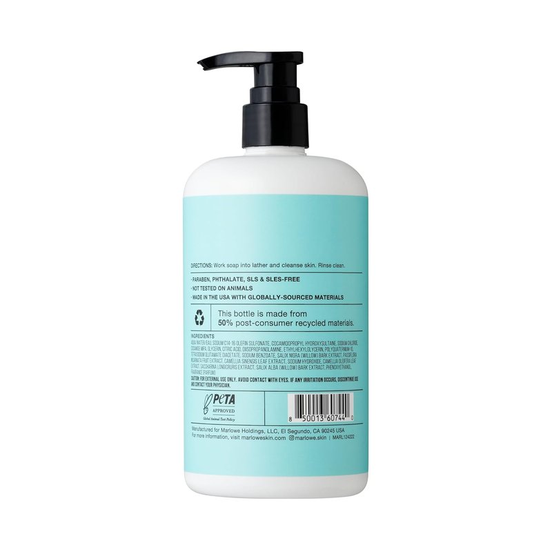 Marlowe. No. 069 Men's Body Wash - Moisturizing Willow Bark & Green Tea Extracts | 15 Fl Oz, Santal Scent