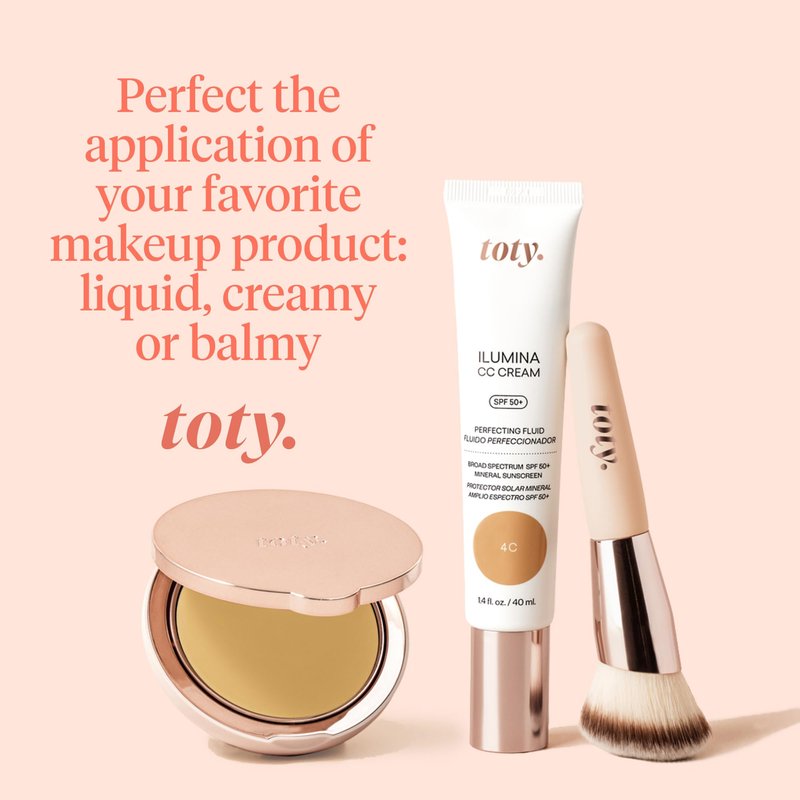 Toty by Sofia Vergara - Ilumina Brush - Angled Complexion & Foundation Blending Brush for Flawless Finish & Coverage - Densely Packed, Vegan, Super-Soft Bristles - For Cream or Liquid Foundation