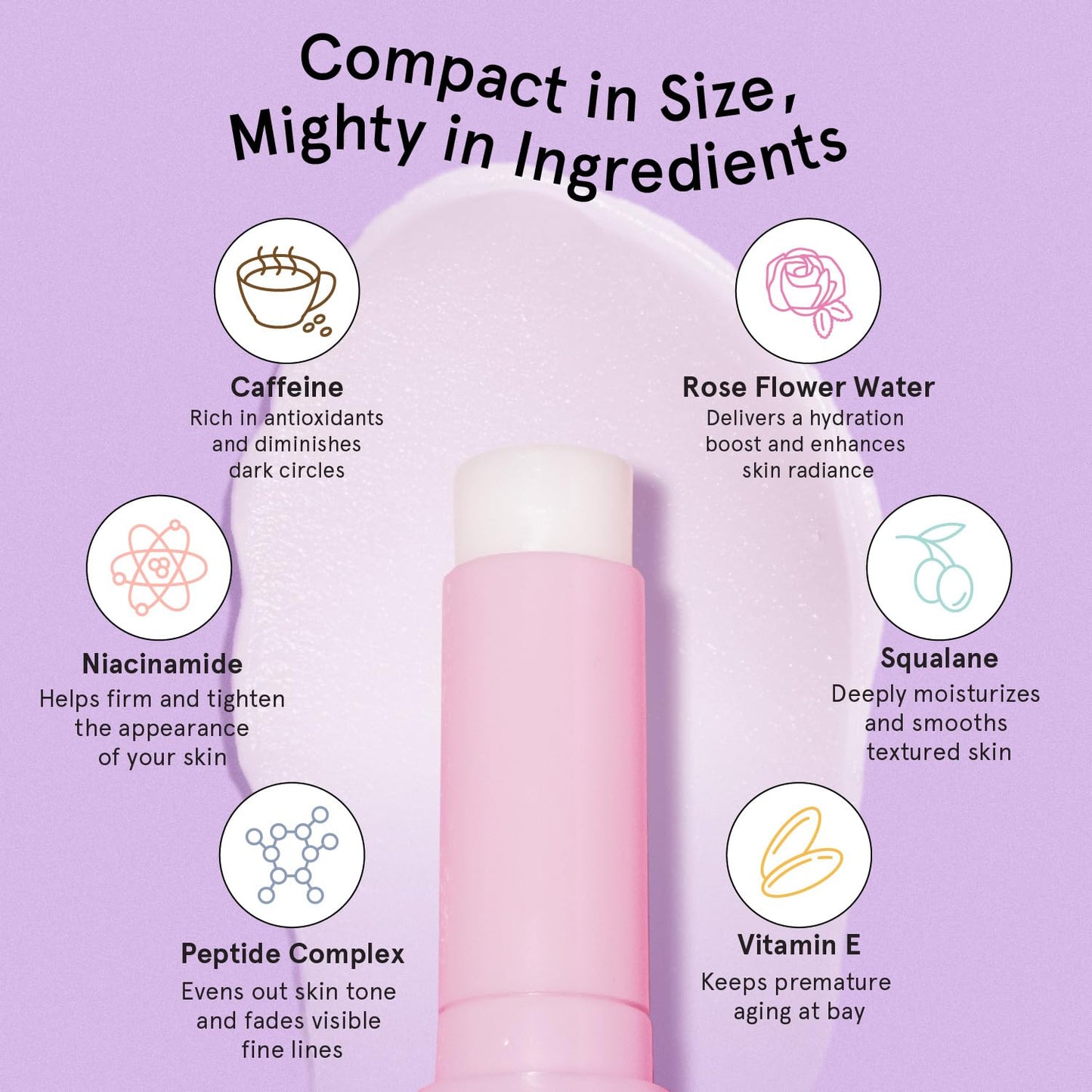 grace & stella Under Eye Brightener Balm Stick - Travel Essentials - Caffeine Eye Cream for Dark Circles, Puffiness, Wrinkles - Vegan Moisturizer Stick with Niacinamide, Hyaluronic Acid (0.13oz/3.5g)
