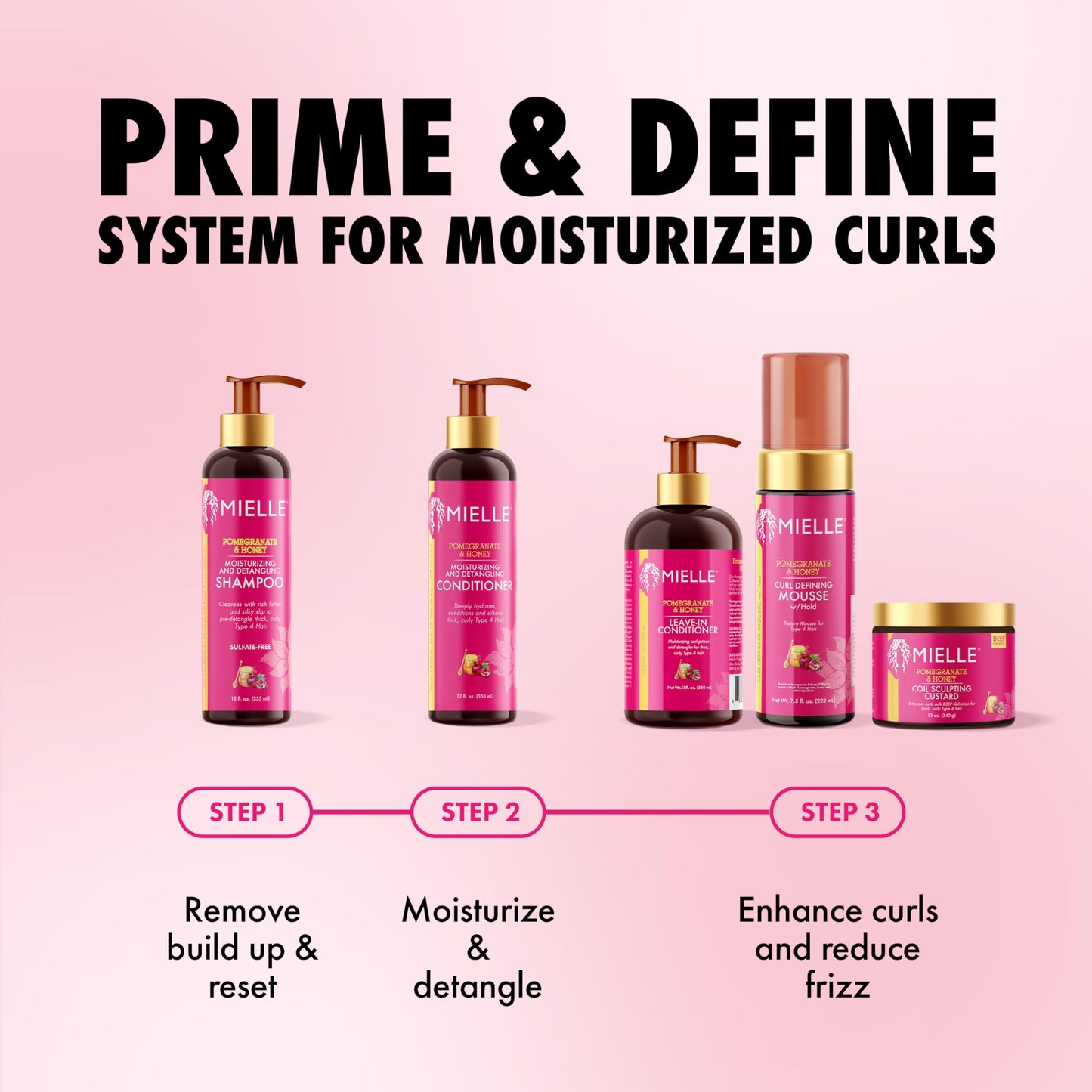 Mielle Organics Pomegranate & Honey Detangling Conditioner for Curly Hair - Deep Moisturizing Conditioner to Help Strengthen Strands, Prevents Breakage and Split Ends & Improves Hydration (32 Fl Oz)