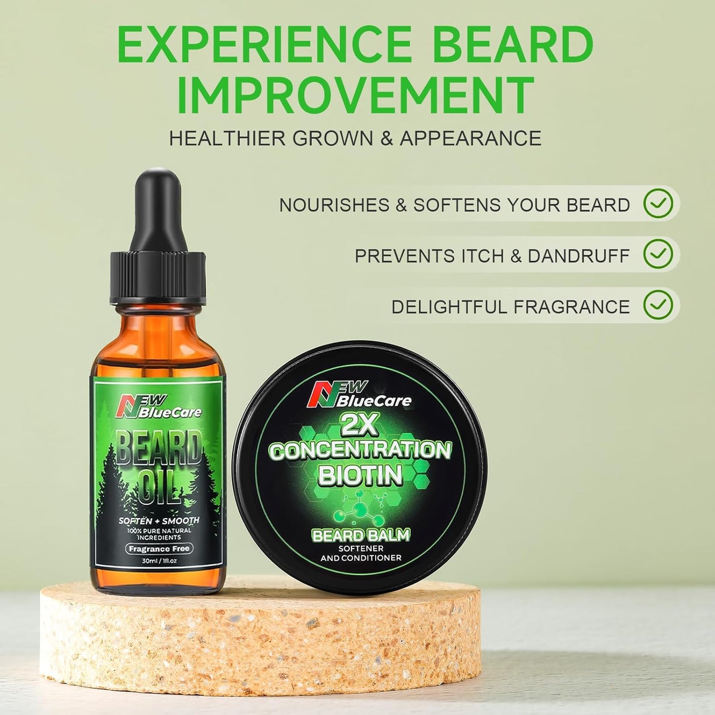 Beard Growth Balm | Nourishing Beard Growth Kit for Thicker, Fuller Beards