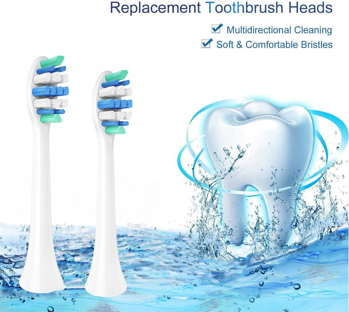 Replacement Toothbrush Heads for Philips Sonicare | 10-Pack Standard Brush Heads for DiamondClean & ProtectiveClean Models, White