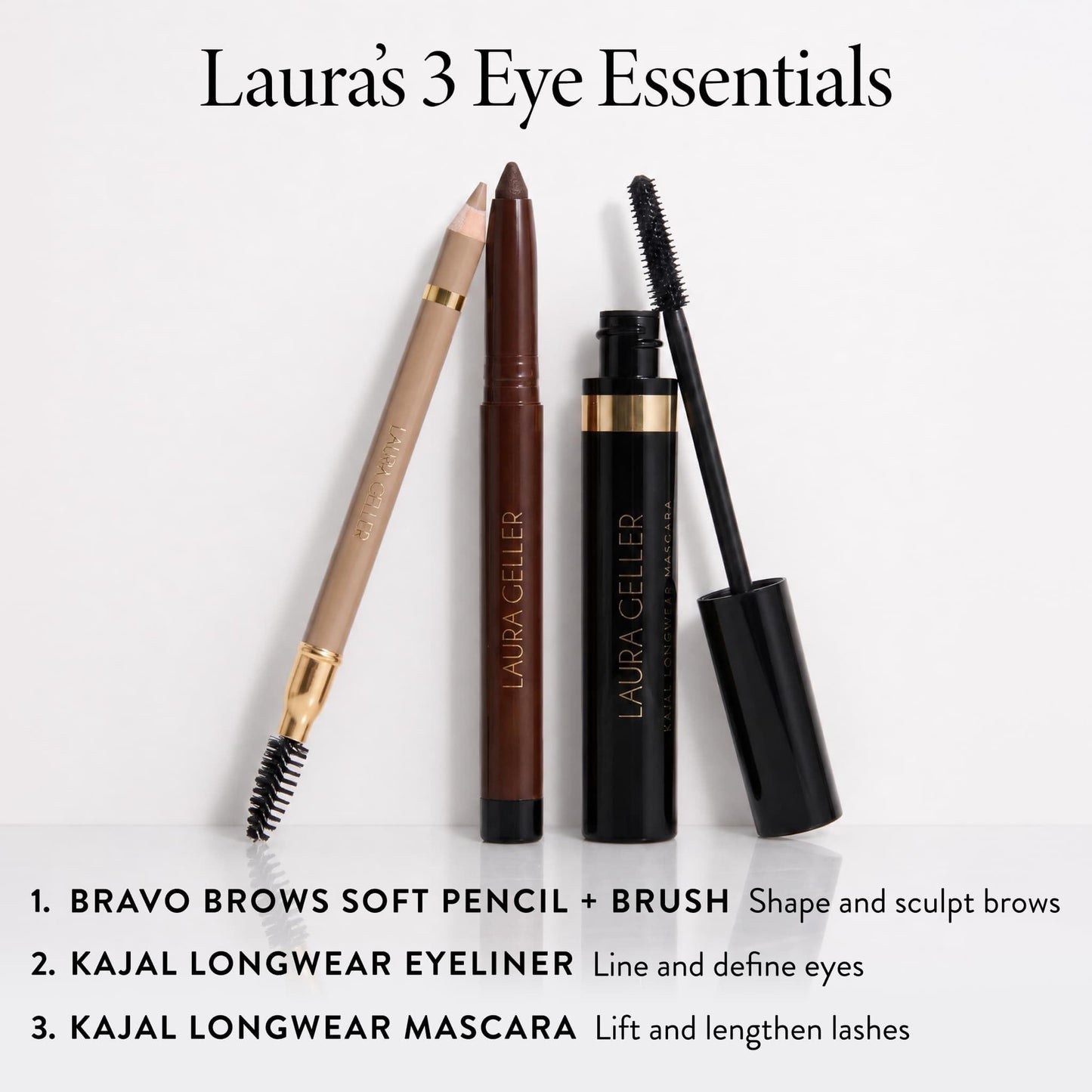 LAURA GELLER NEW YORK Kajal Longwear Mascara - Lengthening, Defining, Curling, Buildable Formula Eye Makeup - Natural Look for Everyday