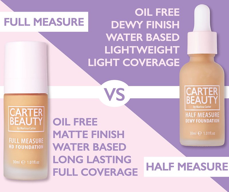 Carter Beauty By Marissa Carter Half Measure Dewy Foundation - Water-Based, Light-To-Medium Sheer Finish - Vegan And Cruelty Free, Paraben And Sulfate Free - Shortbread - 1.01 OZ