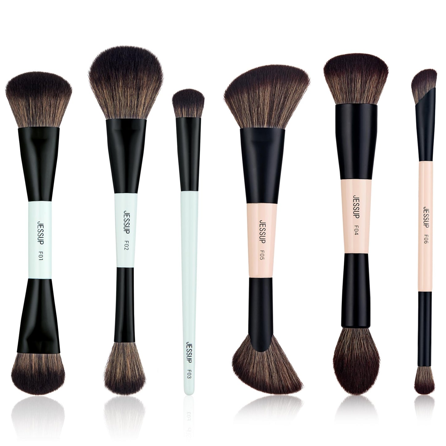 Jessup Face Double Sided Makeup Brushes Set T503 Bundled with Face Makeup Brushes T508