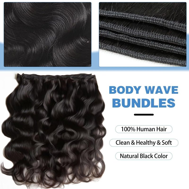 12A Human Hair Bundles 26 Inch Body Wave 100% Unprocessed Brazilian Virgin Weave 1 Bundle for Women Natural Black Real Body Wavy Human Hair Extensions