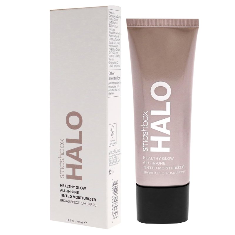 Smashbox Halo Healthy Glow Tinted Moisturizer - SPF 25, 24-Hour Hydration, Buildable Coverage, Natural Dewy Finish
