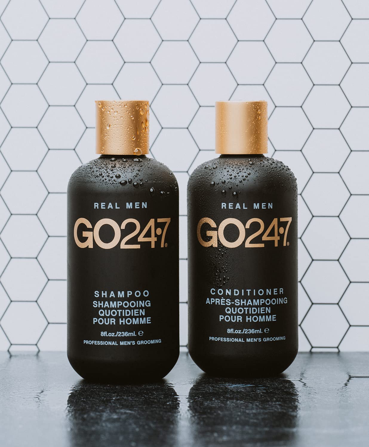GO247 Daily Conditioner – Hydrating Formula for Men – With Vitamin E & Menthol to Help Nourish & Refresh – Macadamia Nut & Ginseng Scent, 8 Fl Oz
