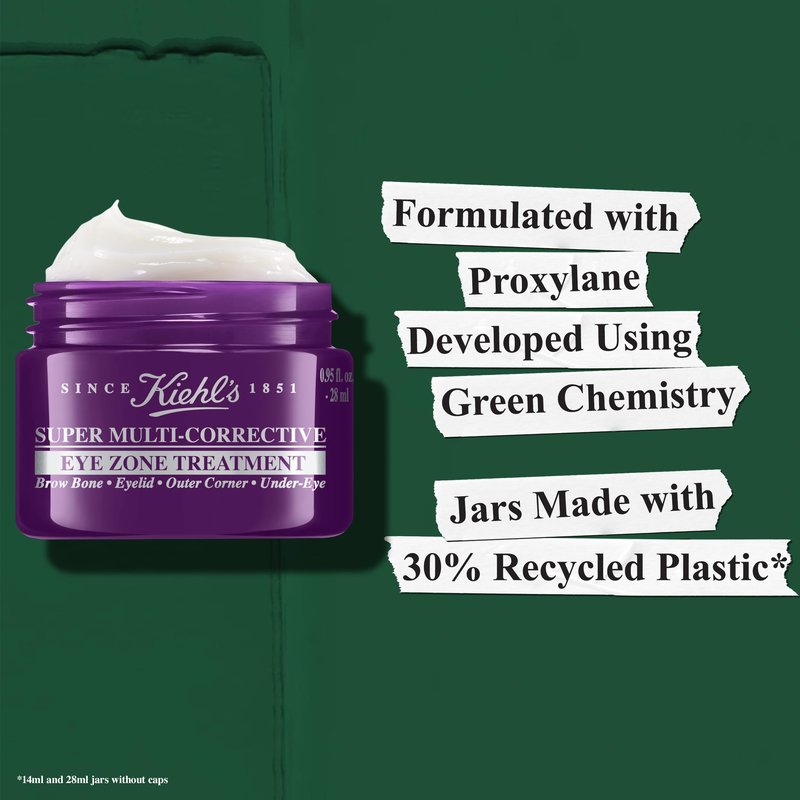 Kiehl's Super Multi-Corrective Eye Cream, Anti-Aging Cream that Lifts Brow Bone Area, Smooths and Firms Eye Lids, Bilberry Seed Extract and Collagen Peptide for Smoother Looking Skin - 0.95 fl oz
