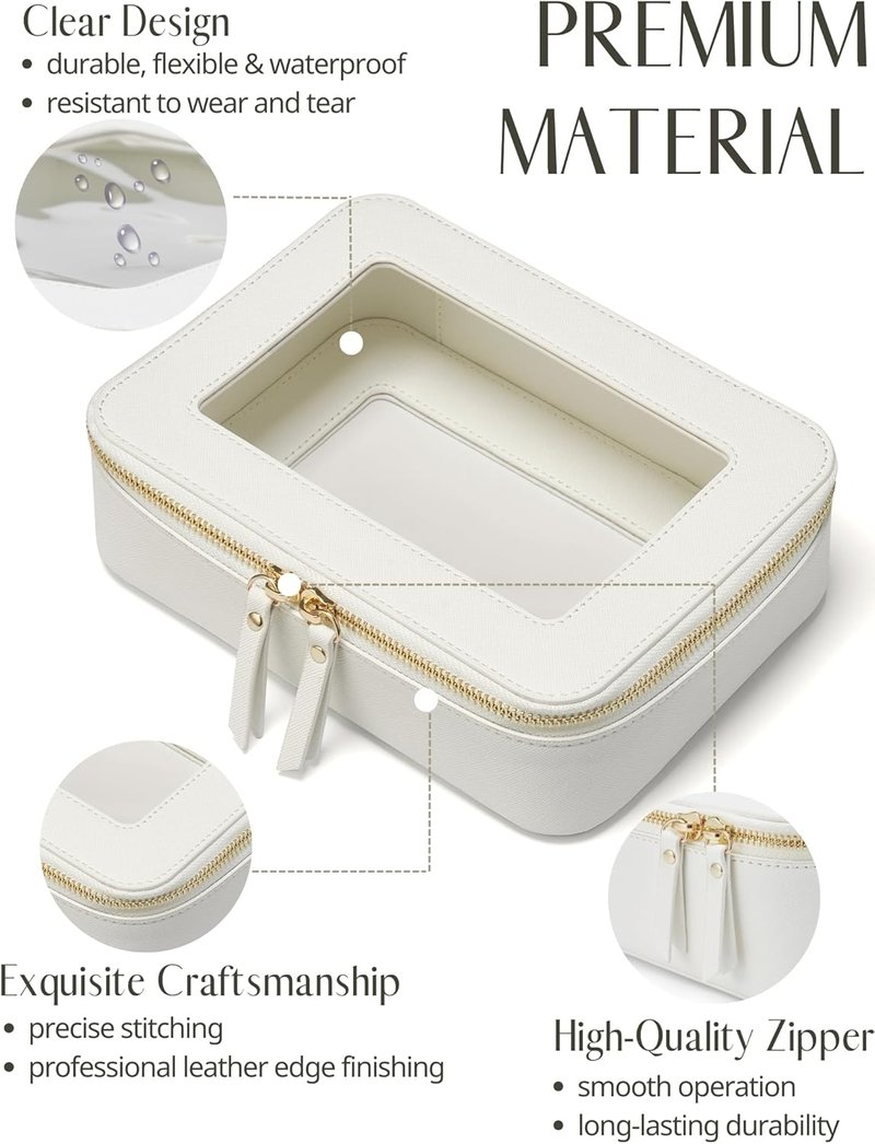 Clear Makeup Bag - Transparent Travel Cosmetic Case with Zipper | Portable Toiletry Organizer for Essentials