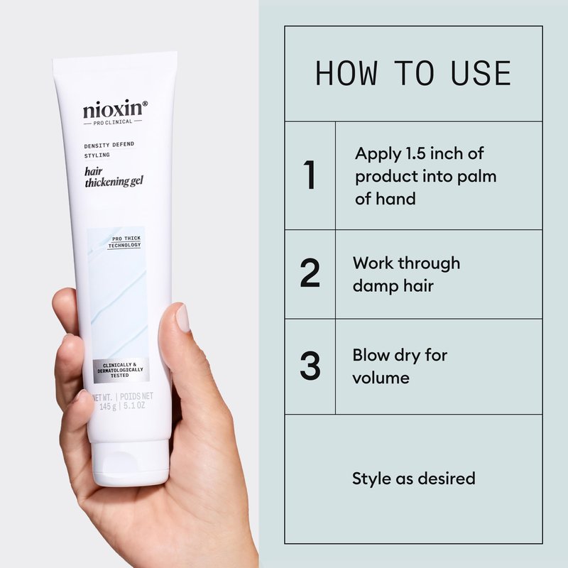 Nioxin Density Defend Hair Thickening Gel | For Volumizing and Fuller Hair| No Stickiness or Stiffness | 5.1 Fl Oz