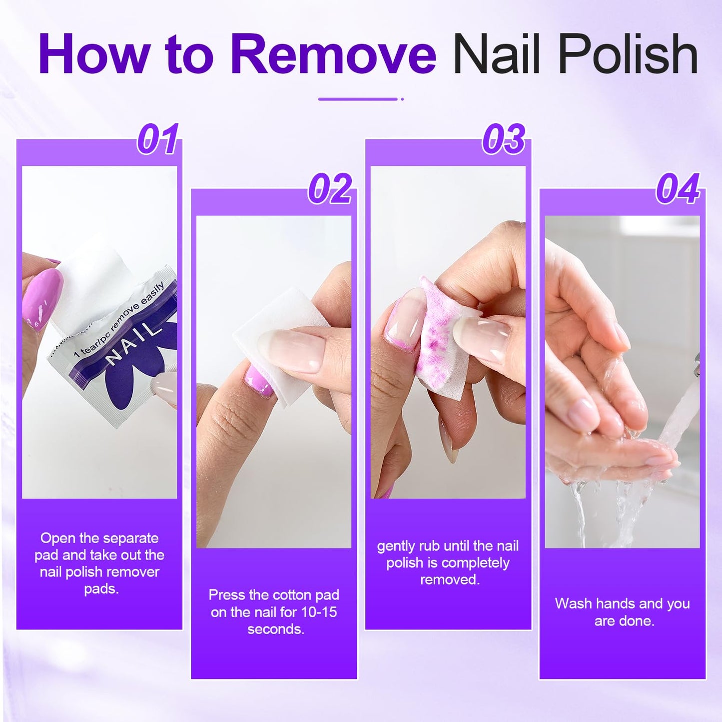 JODSONE Acetone Nail Polish Remover Pads