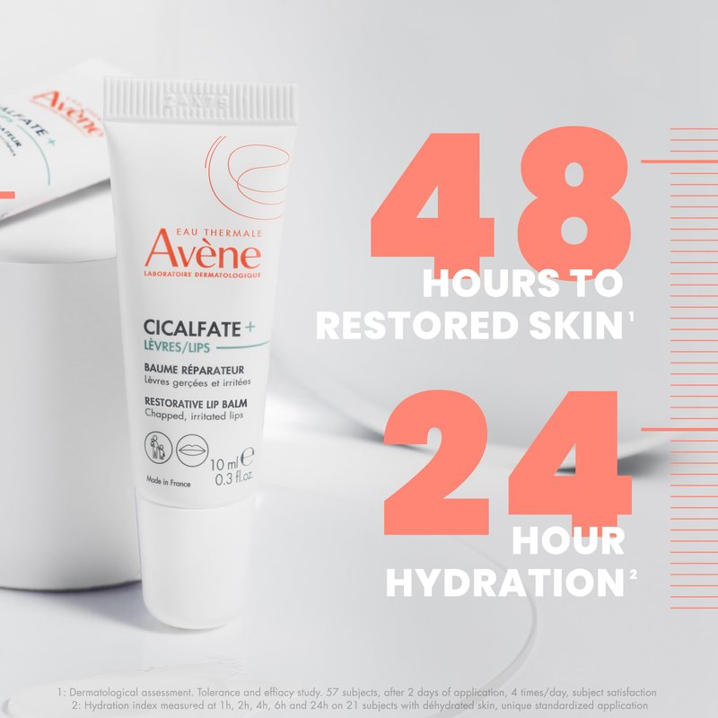 Avène Cicalfate Restorative Lip Cream, Long Lasting Moisture to Soothe Dry, Cracked Lips, promotes healthy lip barrier, water resistant, safe for infants, children and adults 0.3 Oz