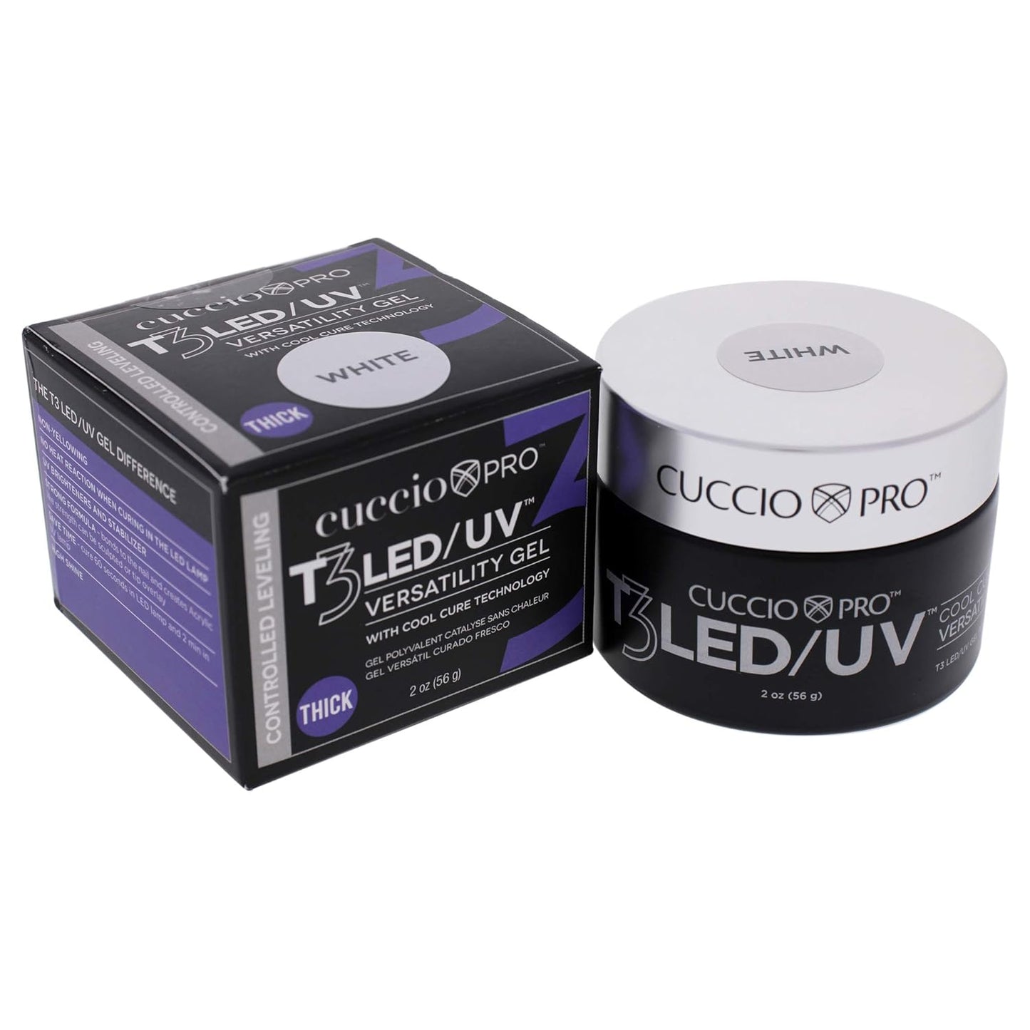 Cuccio Pro T3 LED/UV Cool Cure Nail Gel - Flexible, Strong Adhesion, Quick Cure - 2 Oz