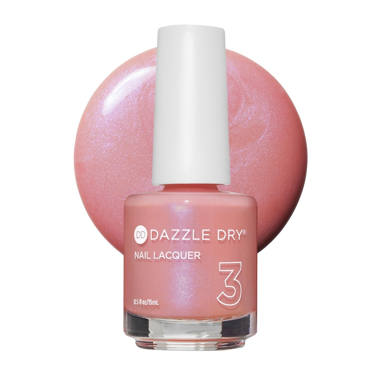 Dazzle Dry Nail Lacquer (Step 3) - Milky Way - An iridescent seashell pink. Semi-sheer shimmer. (0.5 fl oz)