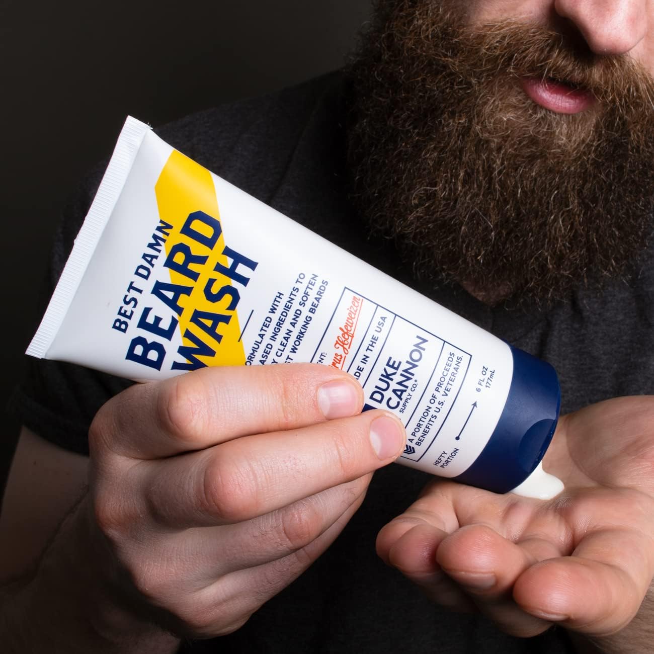 Duke Cannon Supply Co. Beard Wash Citrus Hefeweizen, 6 Fl Oz - Made with Plant-Based Ingredients to Strengthen, Rejuvenate, Soften and Condition