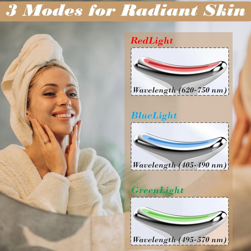 Facial Massager - Skin Tightening Face Roller for Anti-Aging & Wrinkle Reduction | White