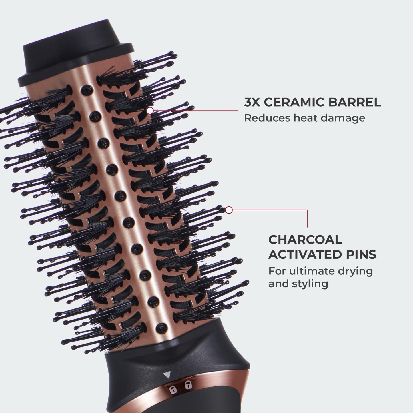 Kiss Volume Boosting Air Brush, Detachable Ceramic Waterdrop Shaped Brush Head, Maximum Root Boosting Hair Dryer, 4 Heat Settings, Tangle-Free Bristles, 360° Swivel Cord