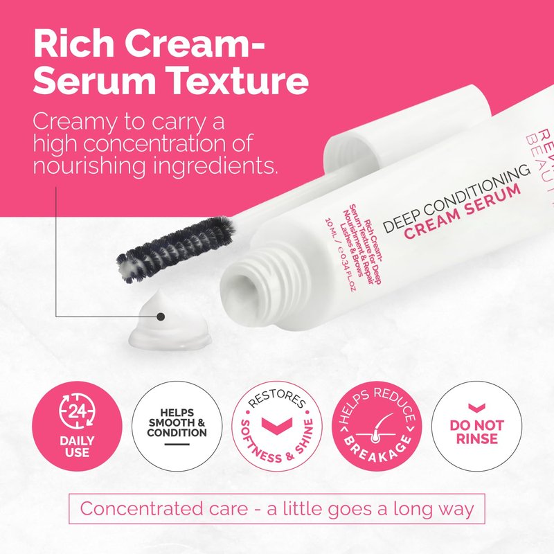 RB RENATA BEAUTY Lash & Brow Deep Conditioning Cream Serum – Rich Conditioning Cream for Lashes & Brows – Nourish, Repair & Protect for Eyebrows and Eyelashes – Post-Treatment Aftercare & Daily Use