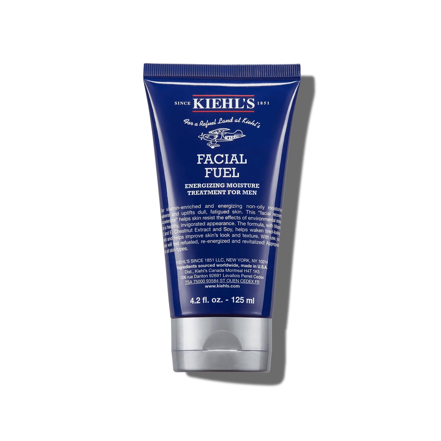 Kiehl's Facial Fuel Moisturizer, Men's Face Cream, with Vitamin C and Caffeine that Contain Antioxidants to Help Energize and Reduce Dullness, Non-Greasy, Paraben, and Sulfate Free - 4.2 fl oz