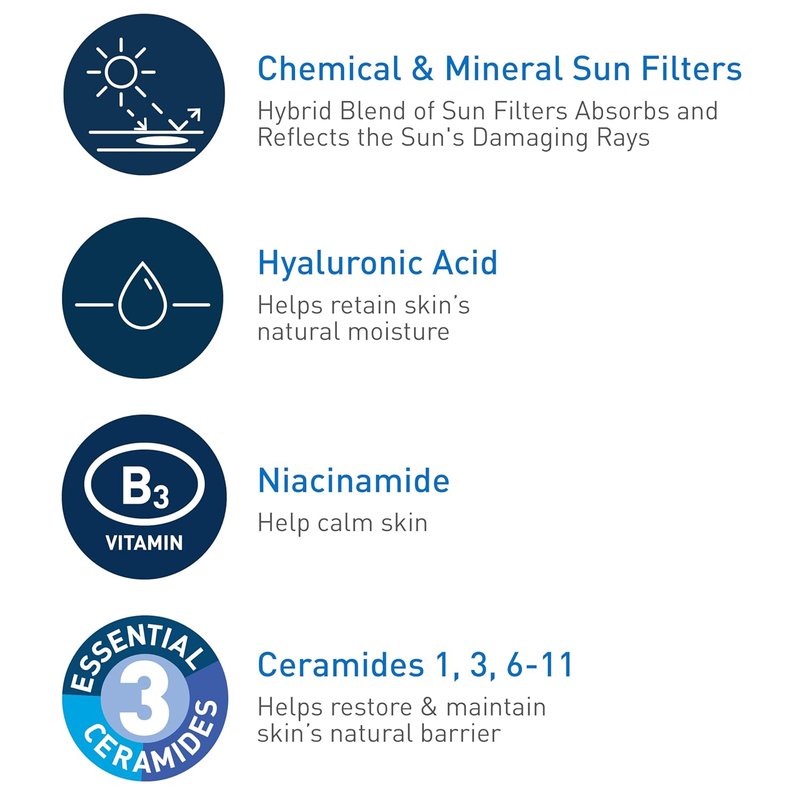 CeraVe Hydrating Sheer Sunscreen SPF 30 - Mineral & Chemical Formula with Zinc Oxide | 5 Ounces