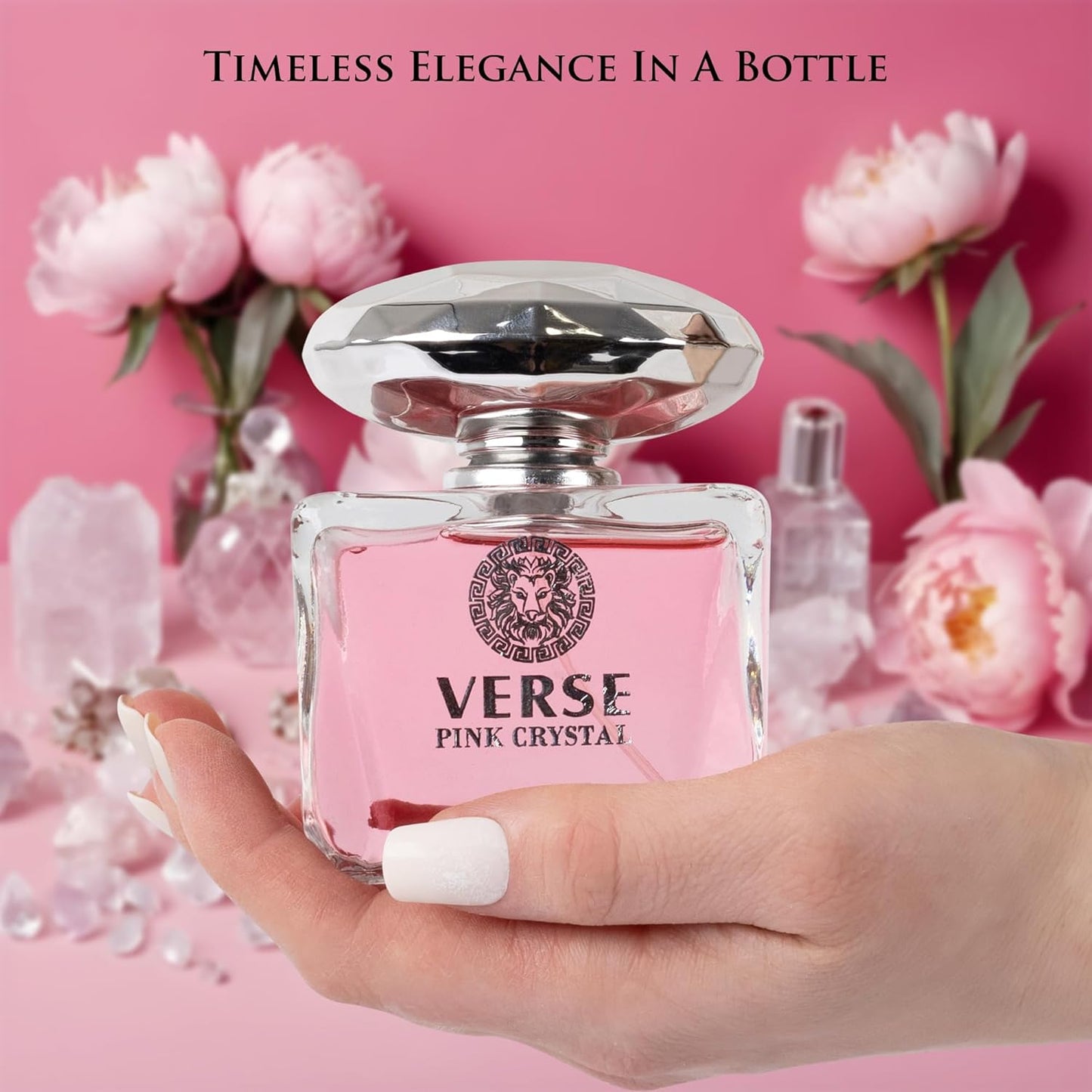 Verse Pink Crystal Eau De Parfum for Women | Floral & Fruity Scent with Pomegranate & Yuzu - 100ml Elegant Bottle