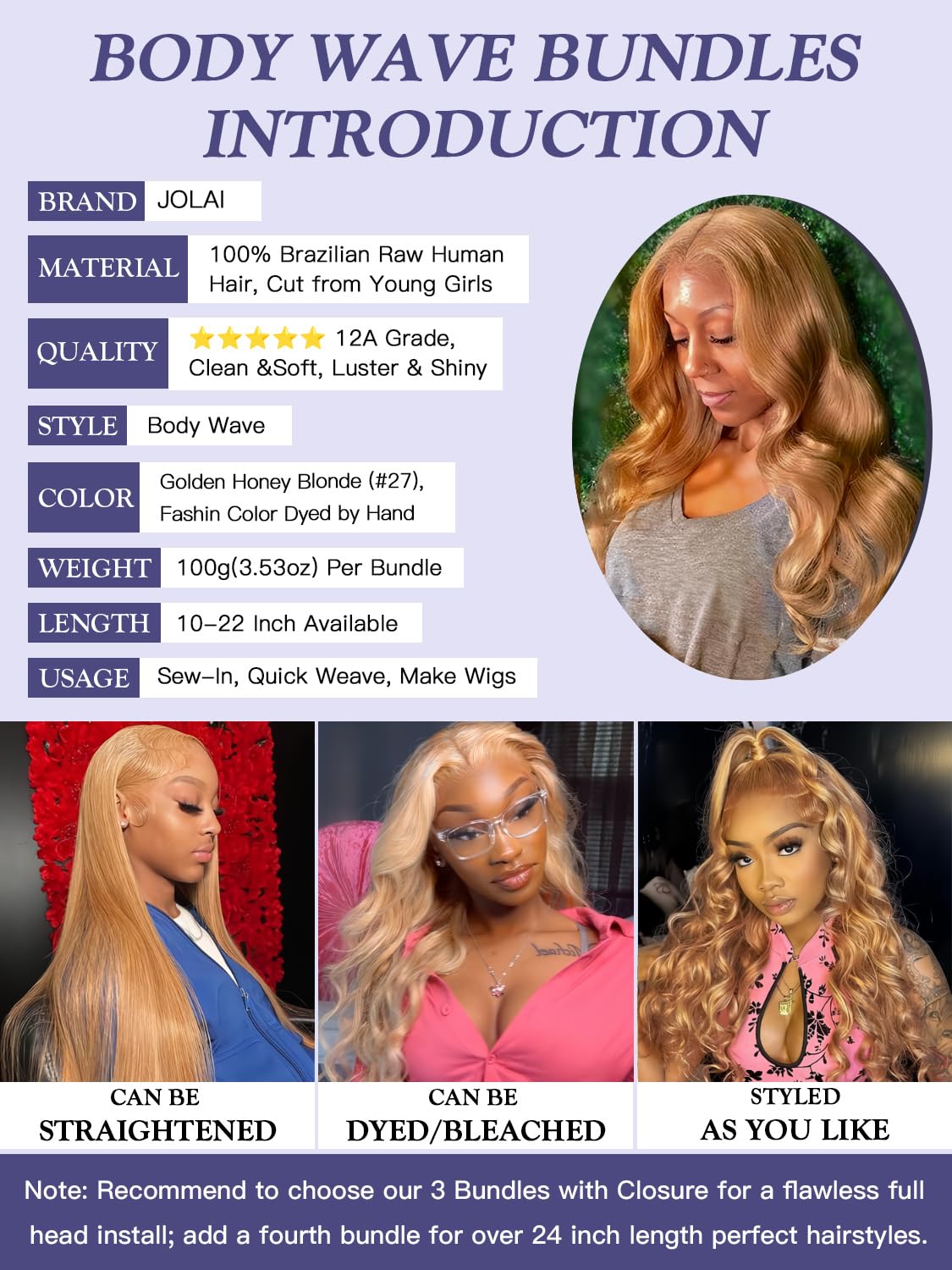 Two Tone Color T1B/30 Ombre Honey Brown Human Hair Bundles Body Wave, #T30 Ombre Light Auburn Brown Loose Wave Sew In Quick Weave Hair Tracks, 12A 100% Unprocessed Raw Brazilian Virgin Hair 12 Inch