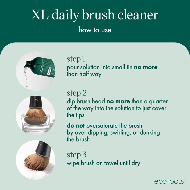 EcoTools XL Daily Brush Cleaner, Makeup Brush Spray Refill, Quick Dry Cleaning Solution For Beauty Tools, Fragrance Free, Extra Large Size, Cruelty-Free & Vegan, 16 fl oz./473 ml. Bottle