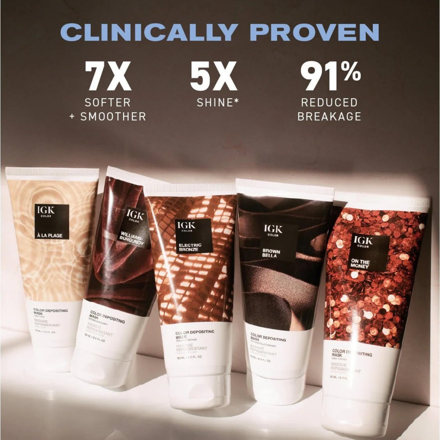IGK Brown Bella | Chocolate Brown Hair Gloss + Color Depositing Mask | Boost Shine, Enhance Brunette Tones, Refresh Color | Semi Permanent Conditioning Treatment | Vegan | 6 oz