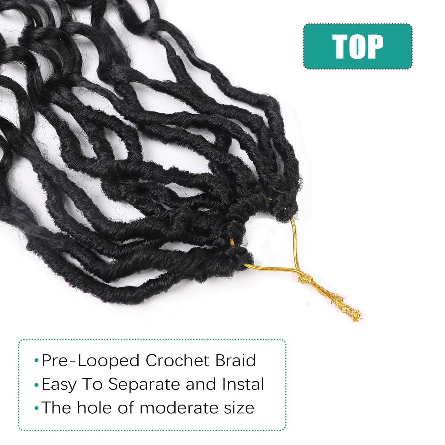 Crochet Hair for Black Women with Curly Ends 30 Inch 8 Packs Goddess Locs Crochet Hair Deep Soft Faux Locs Crochet Braids Pre Looped Curly Wavy Braiding Hair Extension(30 Inch, 1B)