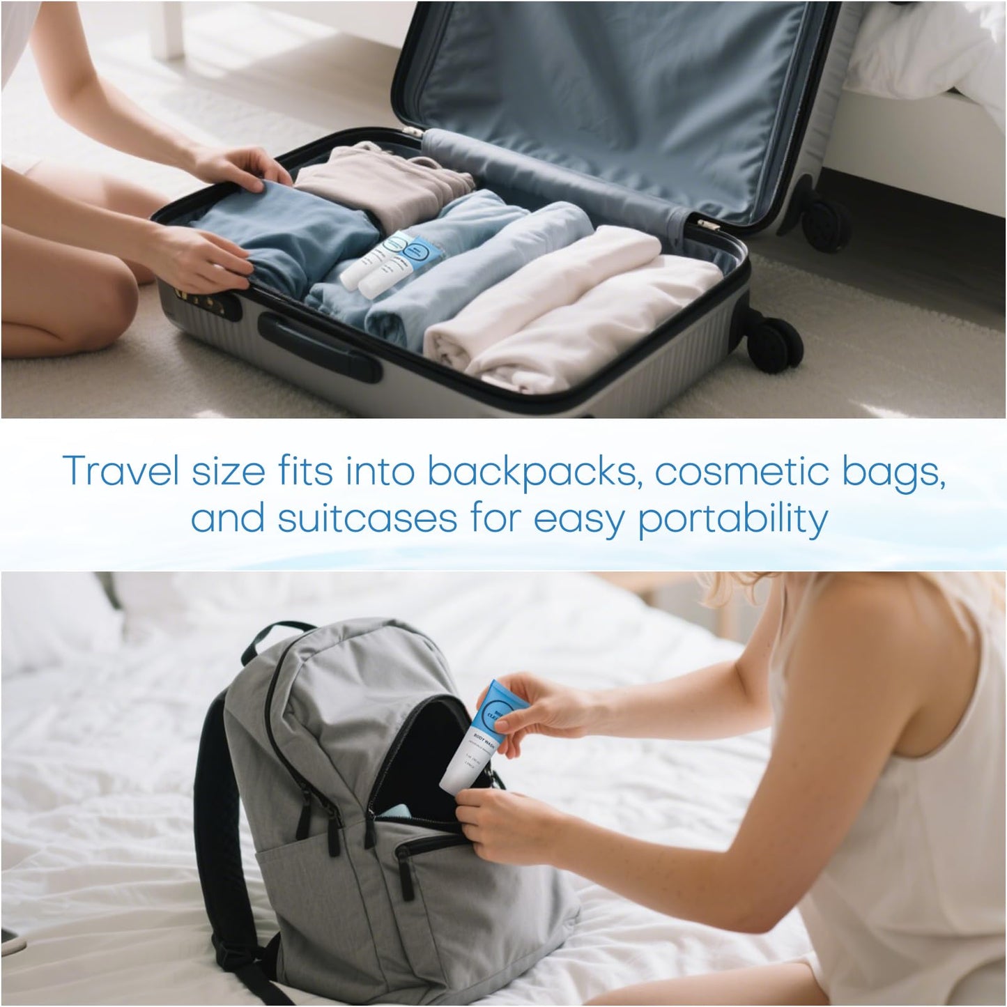RSQAZQ Travel Size Shampoo and Body Wash Bulk, Individually Wrapped Hotel Mini Shower Gel and Small Men Women Cleansing Toiletries Amenities for Hotel/Vacation/Homeless 1 oz (3.7inch, Count, 100)