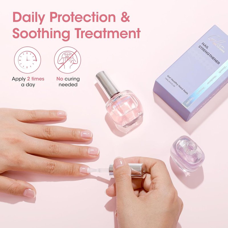 Nail Strengthener Serum - 8-In-1 Repair for Thin, Brittle Nails | Air Dry Clear, Cherry Blossom Scent