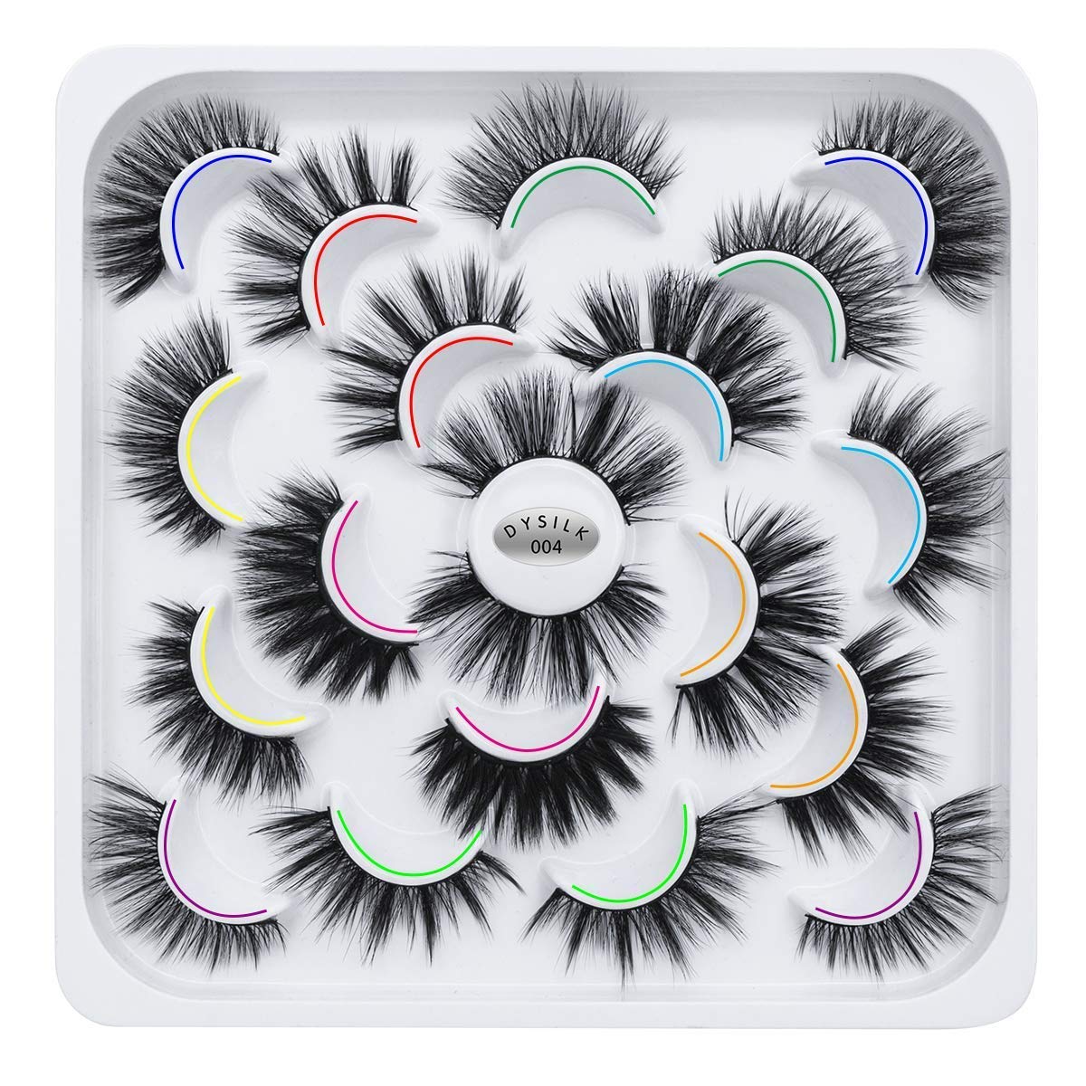 DYSILK Mink Eyelashes Faux 6D Natural Volume False Eyelashes 5 Pairs and Mink Lashes Faux 10 Styles Mixed Fake Lahses