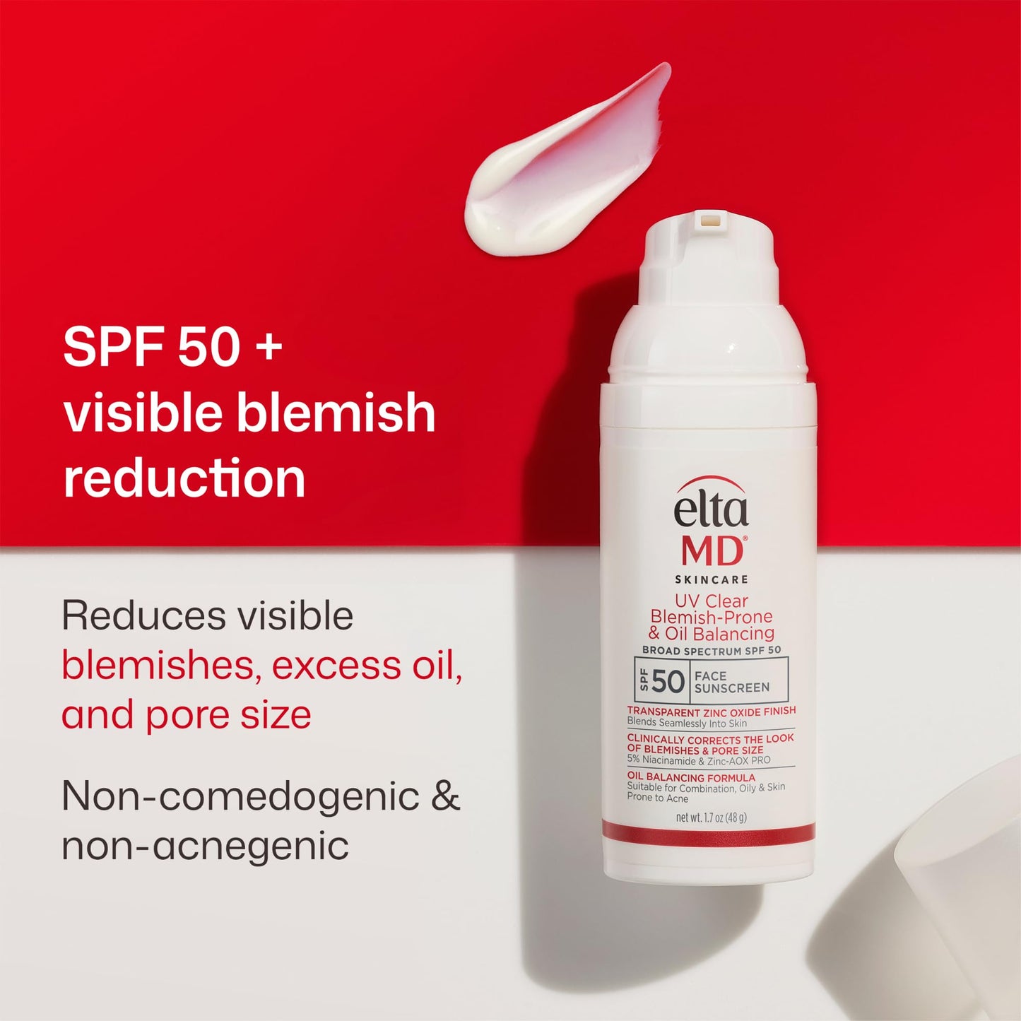 EltaMD UV Clear Face Sunscreen SPF, Oil-Free Sunscreen with Zinc Oxide, Dermatologist Recommended