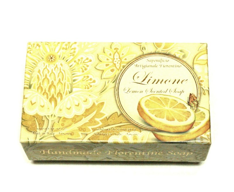 Saponificio Artigianale Fiorentino Lemon Soap Bar - Luxury Italian Bath Soap | 10.5 oz