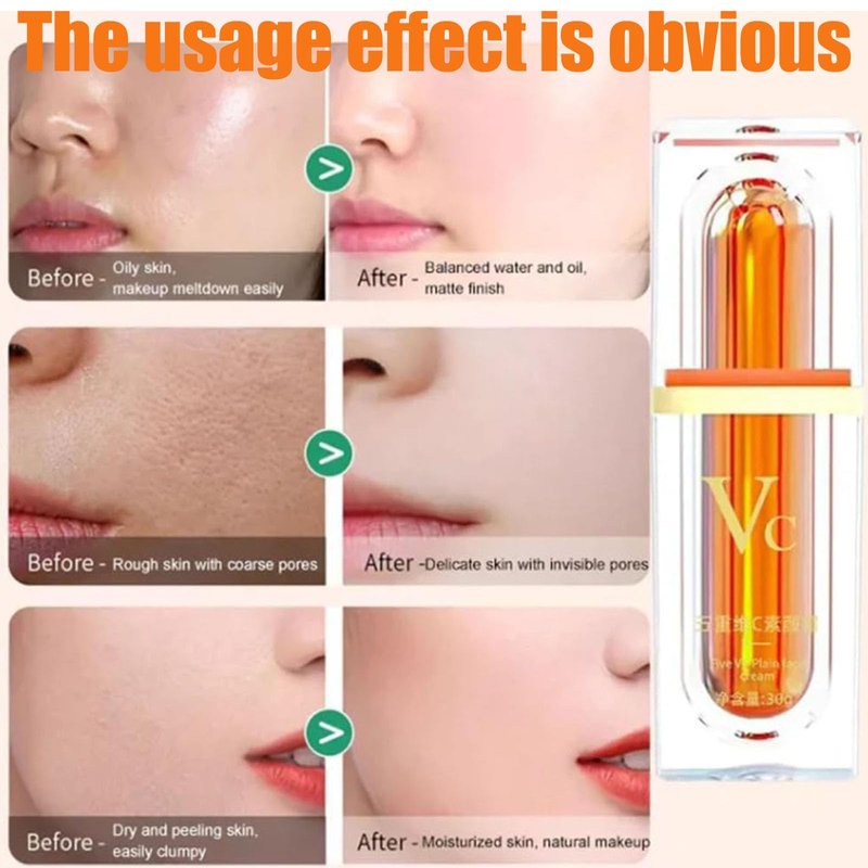 XIRUJNFD Vitamin C Makeup Tone Up Cream, Five Vitamin C Tone-Up Cream, Multi 4-In-1 Face, Concealer, Face Primer and Makeup (3)